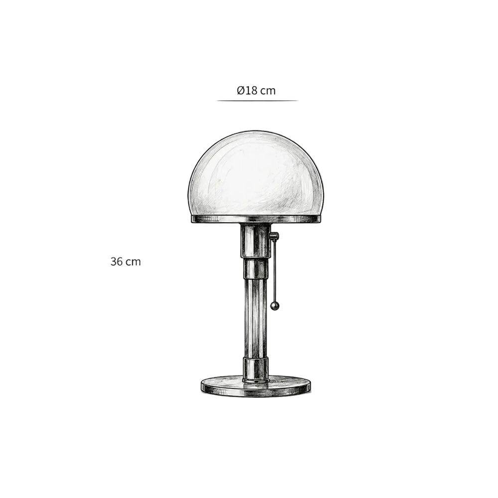 Tisserand Lampe de Table en Verre Style Bauhaus