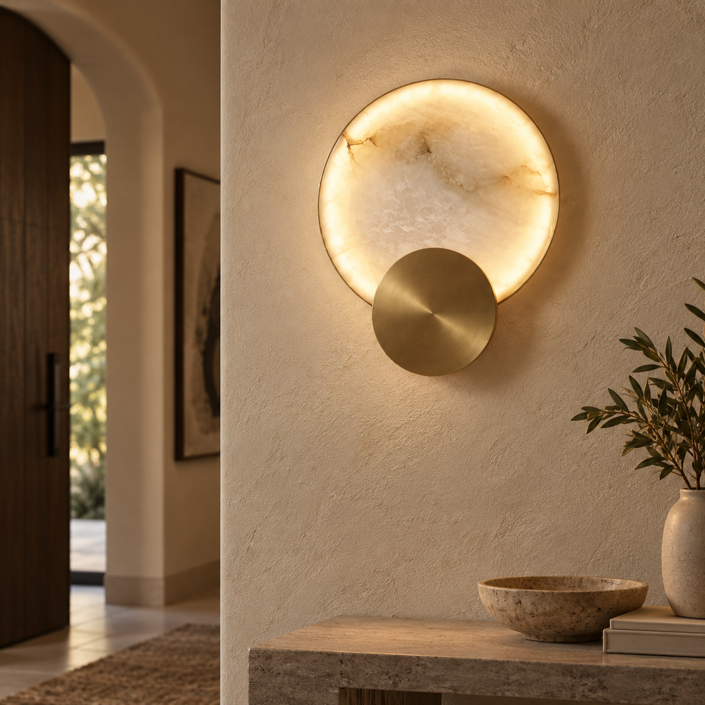 Lune Noire Applique Murale en Marbre