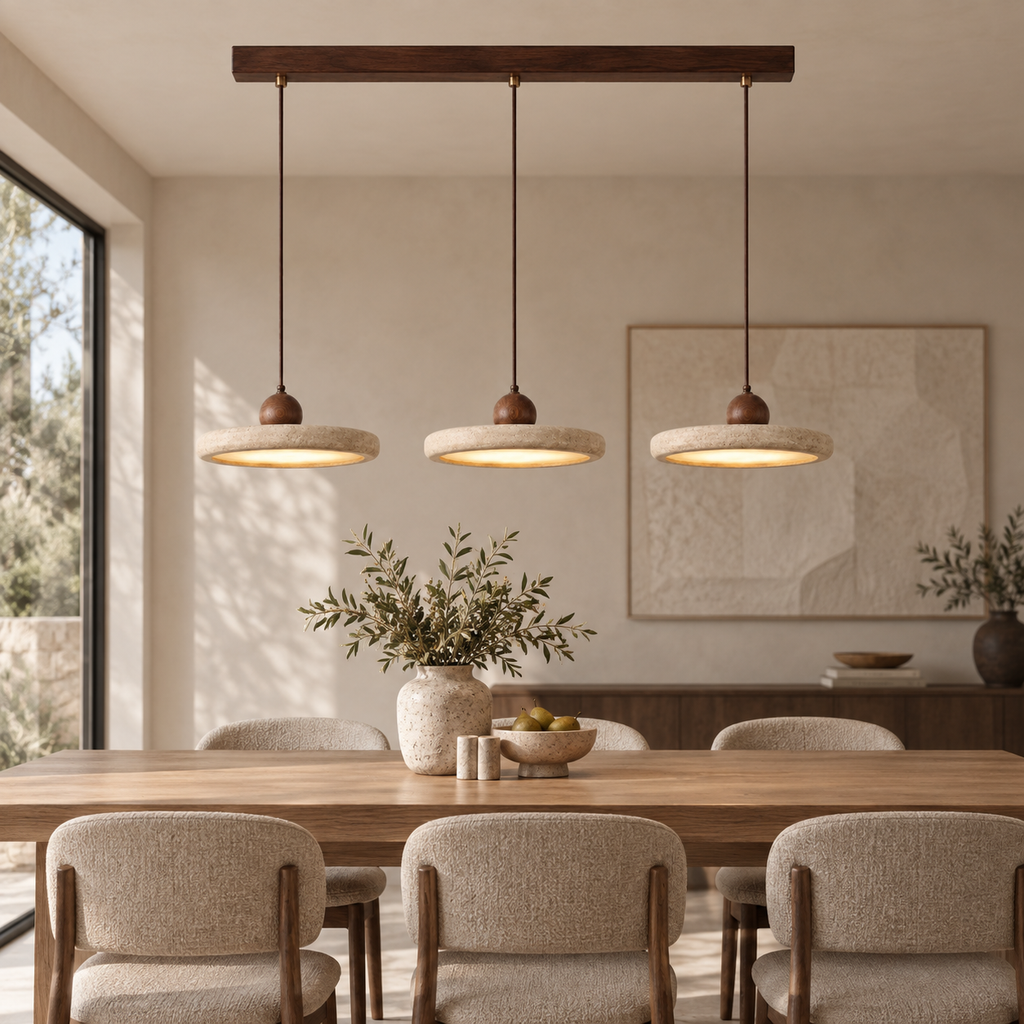 Pupille Suspension Anneau en Travertin