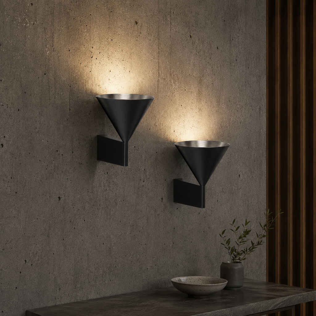 Cornet Applique Murale en Aluminium Brossé