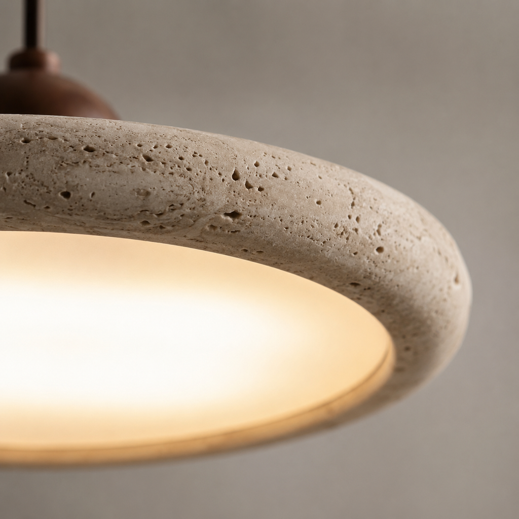 Pupille Suspension Anneau en Travertin