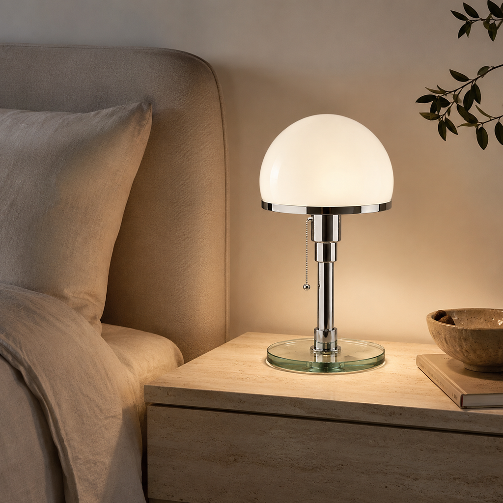 Tisserand Lampe de Table en Verre Style Bauhaus