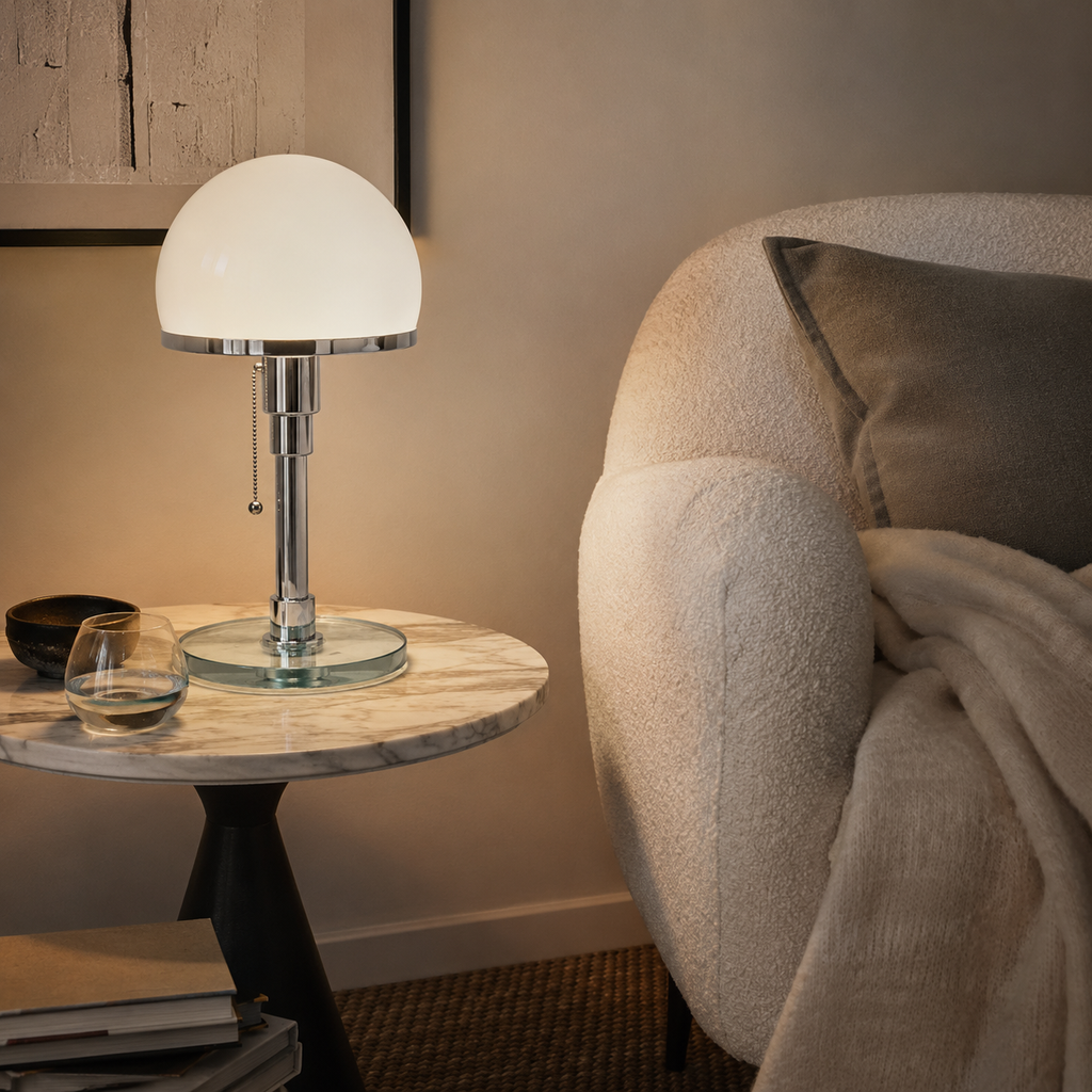 Tisserand Lampe de Table en Verre Style Bauhaus