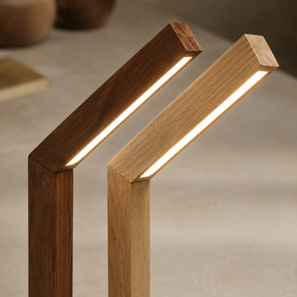 Aulne Lampe de Table Rechargeable en Bois