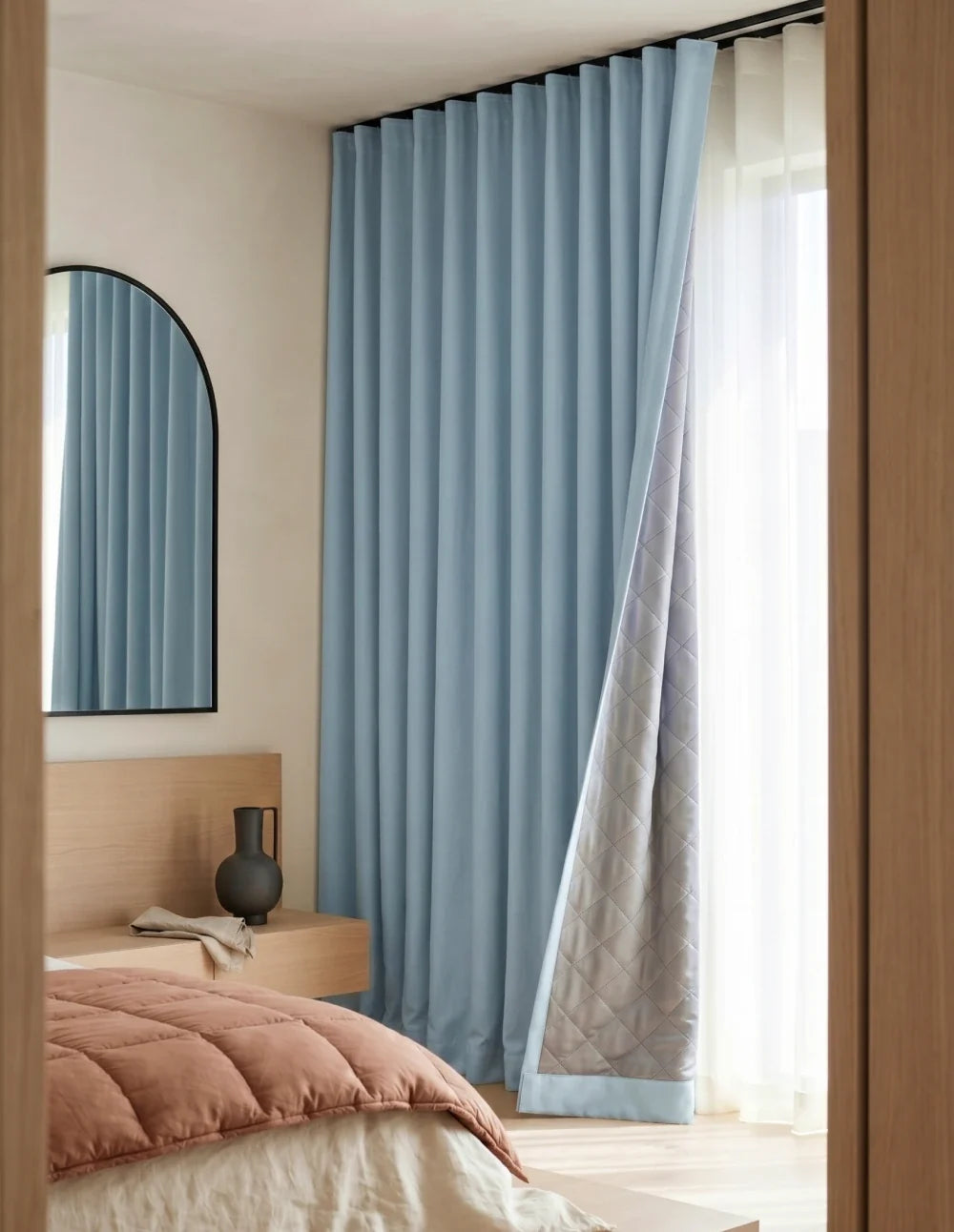 Rideau Occultant Thermique et Phonique - Bleu pastel