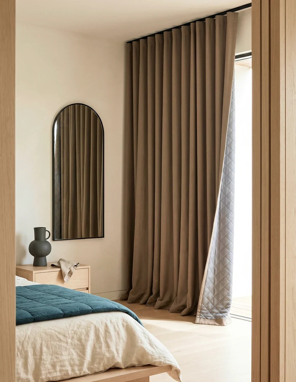 Rideau Occultant Thermique et Phonique - Marron Taupe
