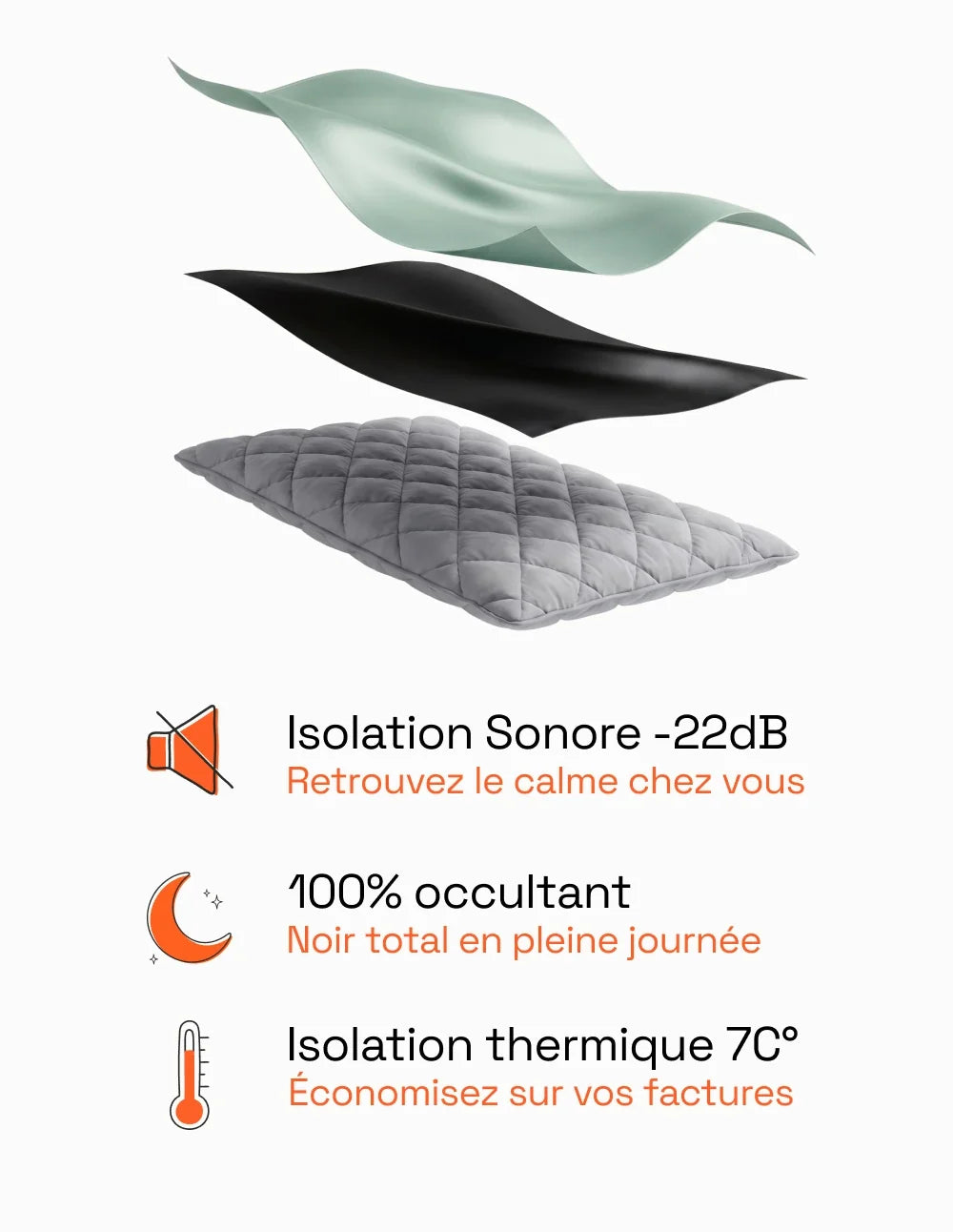 Rideau Occultant Thermique et Phonique - Vert Menthe