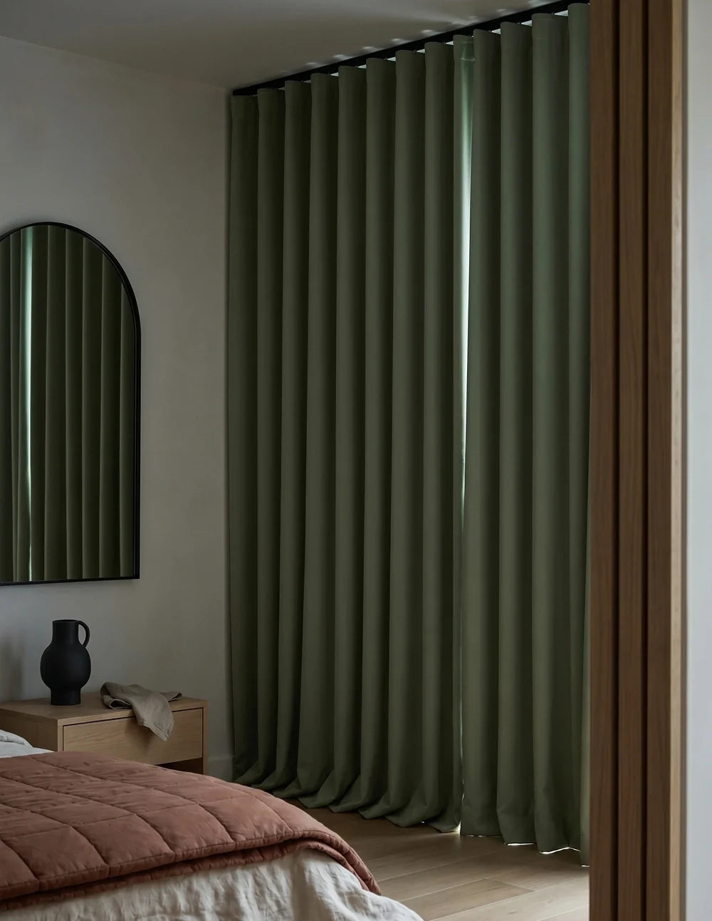 Rideau Occultant Thermique et Phonique - Vert Olive