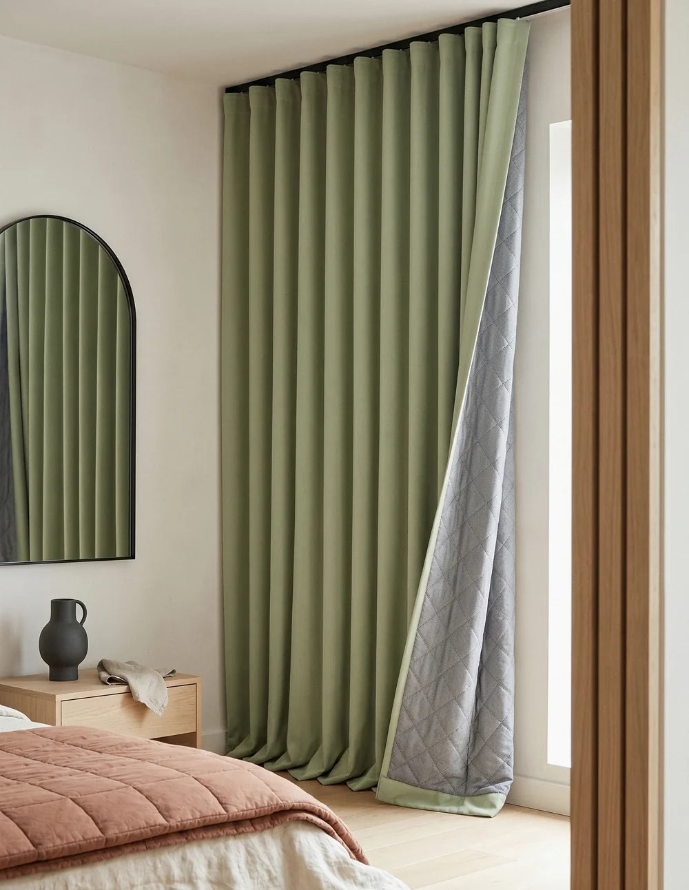 Rideau Occultant Thermique et Phonique - Vert Olive