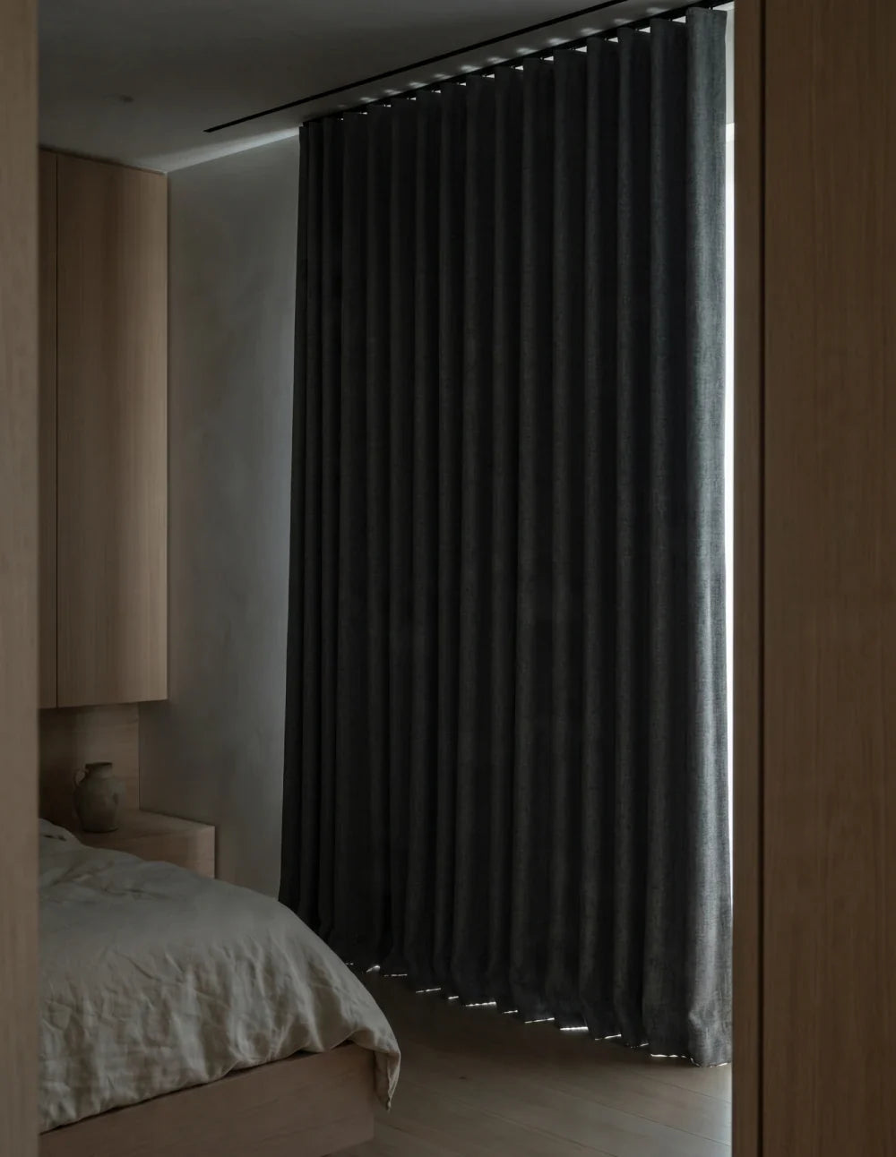 Rideau Occultant Monocouche Chiné - Gris Anthracite