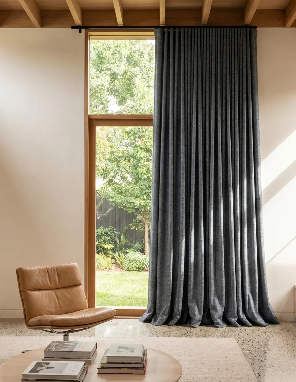 Rideau Occultant Monocouche Chiné - Gris Anthracite