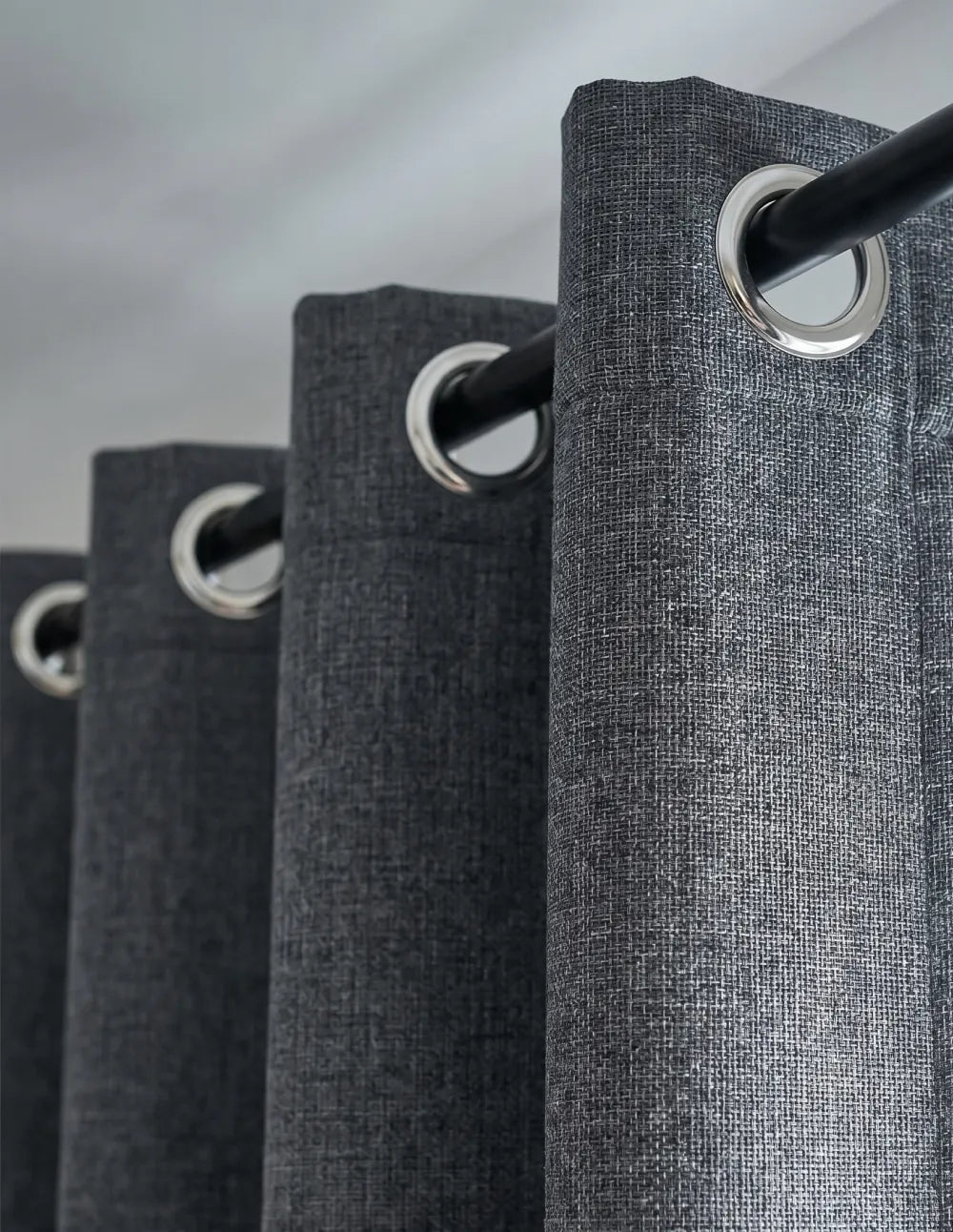 Rideau Occultant Monocouche Chiné - Gris Anthracite