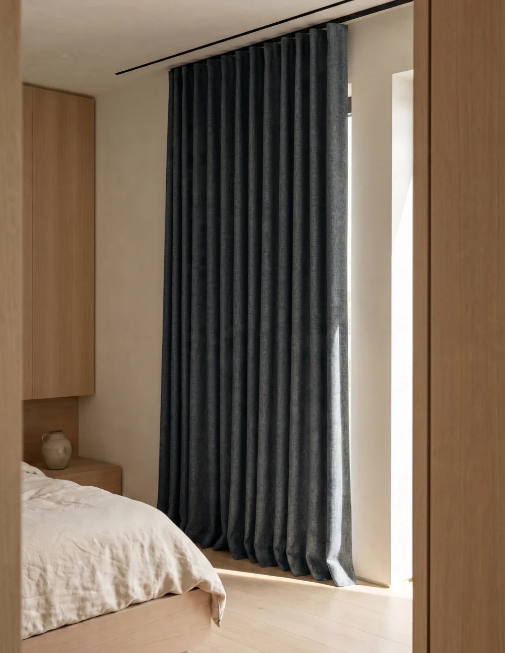 Rideau Occultant Monocouche Chiné - Gris Anthracite