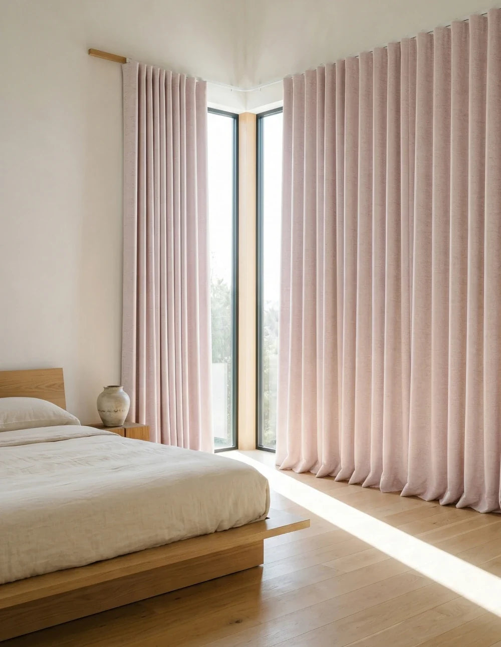 Rideau Occultant Monocouche Chiné - Rose