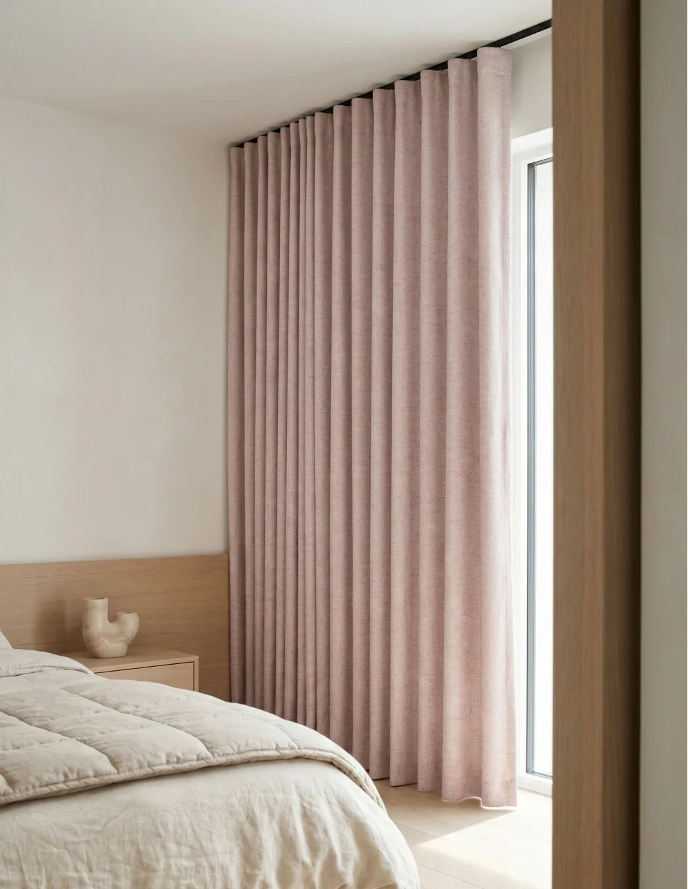 Rideau Occultant Monocouche Chiné - Rose