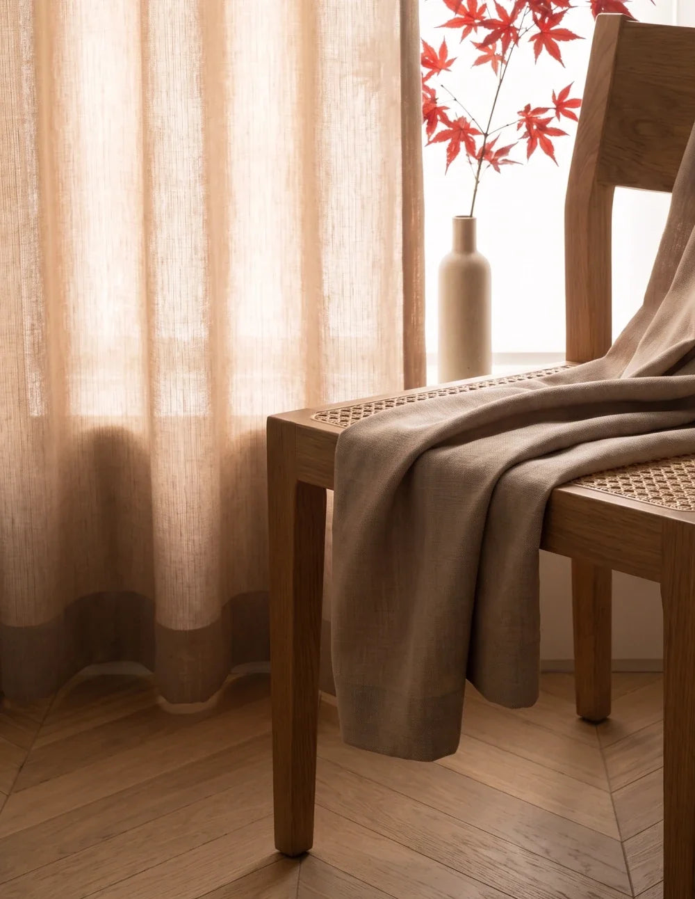 Rideau Tamisant | Effet Lin - Camel