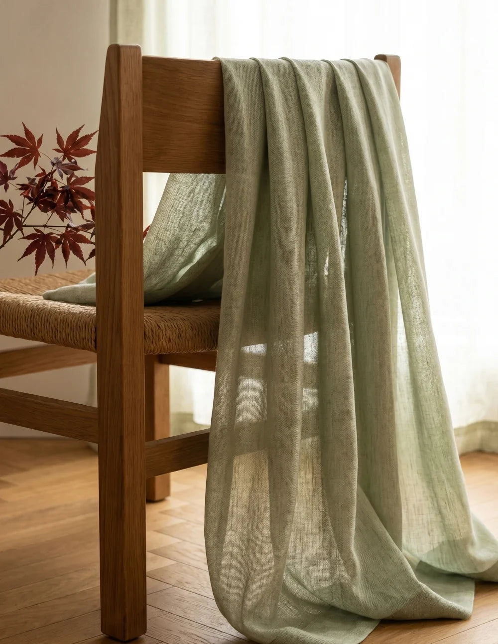 Rideau Tamisant | Effet Lin - Vert Pistache
