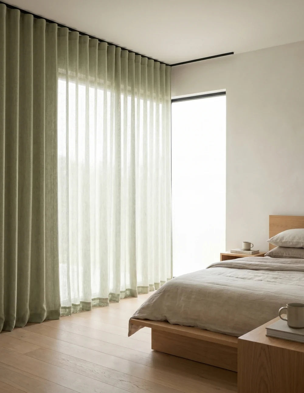 Rideau Tamisant | Effet Lin - Vert Pistache