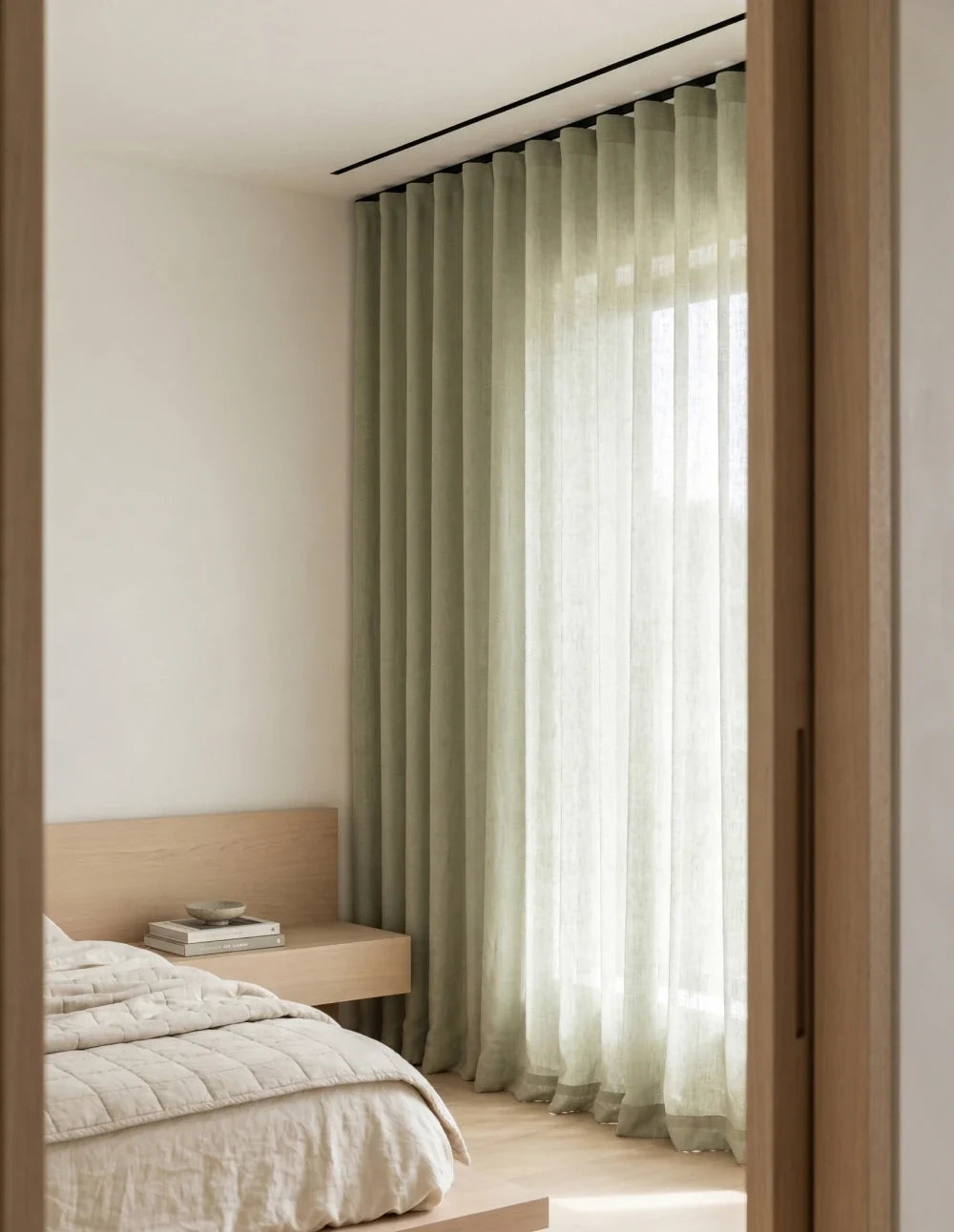 Rideau Tamisant | Effet Lin - Vert Pistache