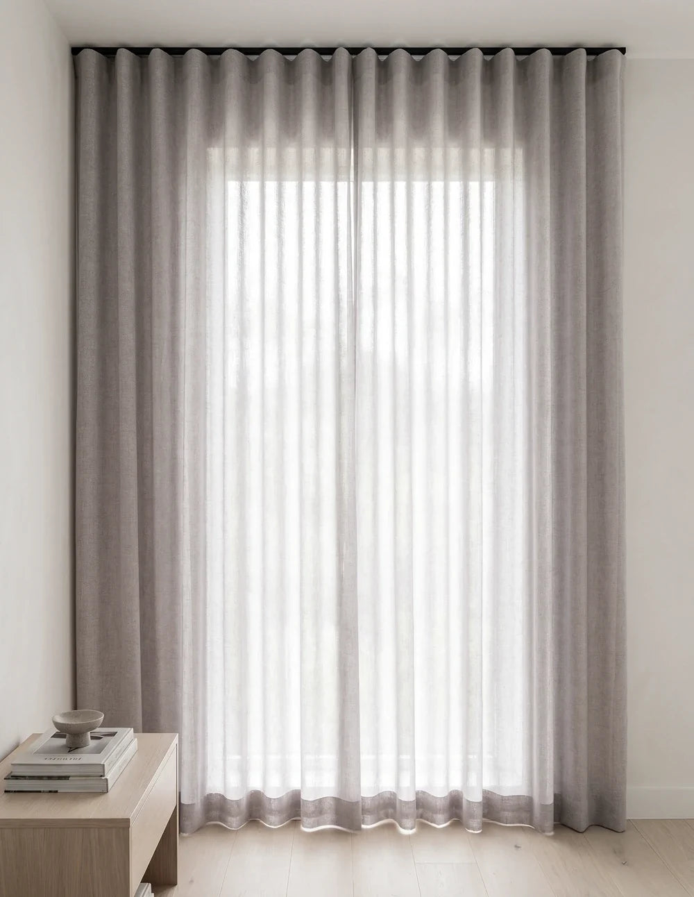 Rideau Tamisant | Effet Lin - Gris Mauve