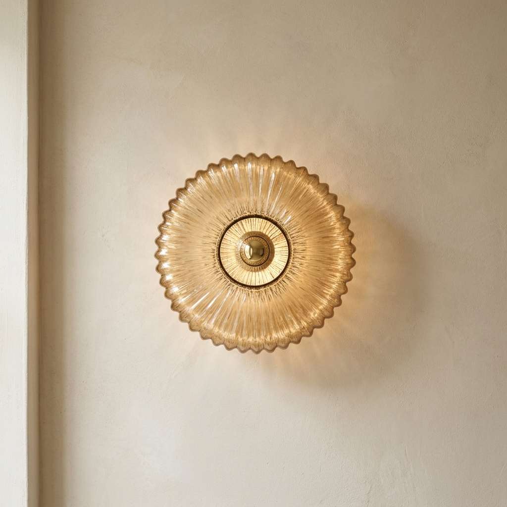 Rayonnante Applique Murale Soleil en Verre